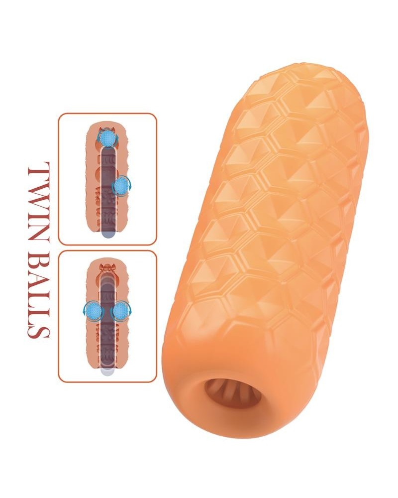 male masturbator honeycomb with 2 internal balls
