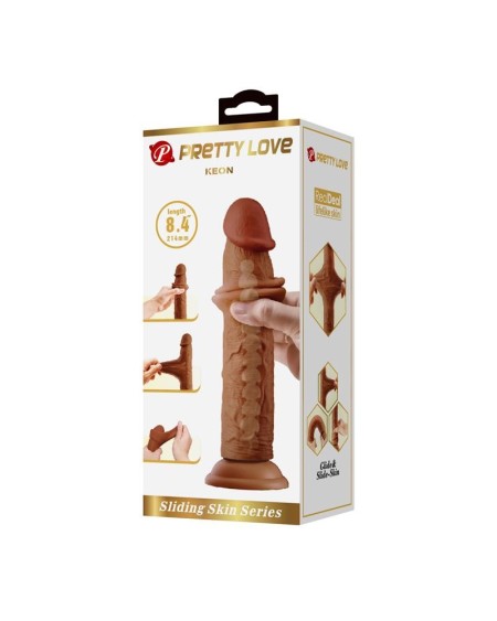 sliding peau réaliste dildo 21.4 cm