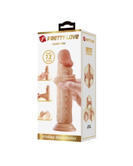 sliding peau réaliste dildo 18.4 cm