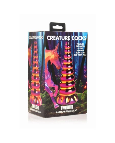 twilinght rainbow borosilicate glass dildo