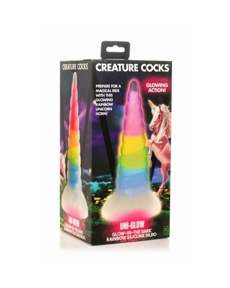 luminescent rainbow dildo glow-in-the-dark
