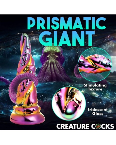 enchanting rainbow borosilicate glass dildo