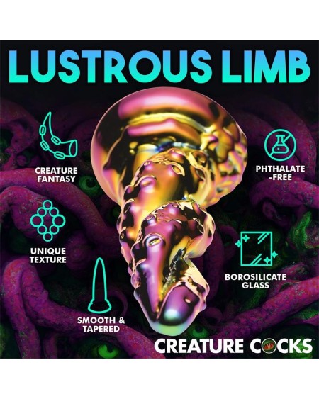 enchanting rainbow borosilicate glass dildo