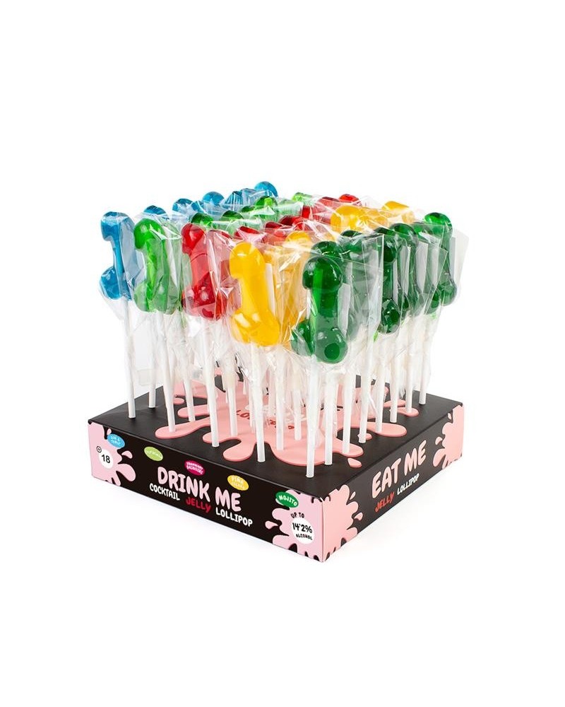 assorted display flavored penis shaped lollipop with alcohol 40 pcs