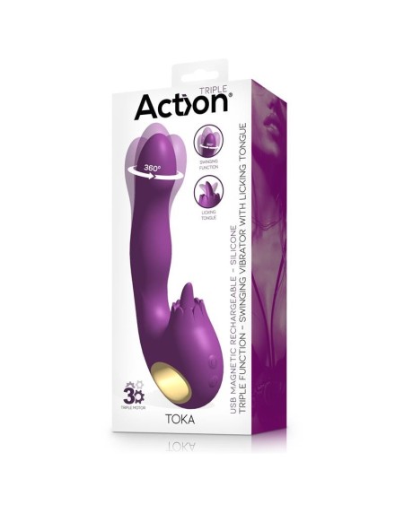 toka vibe with swinging 360o and stimulating licking tongue