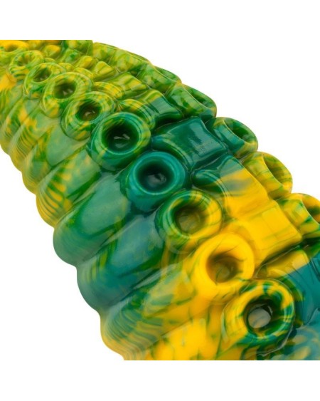 tentacle delight green and yellow dildo 22.4 cm - 8.8