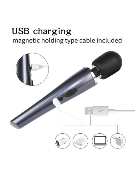 wand massager relyme usb silicone noir
