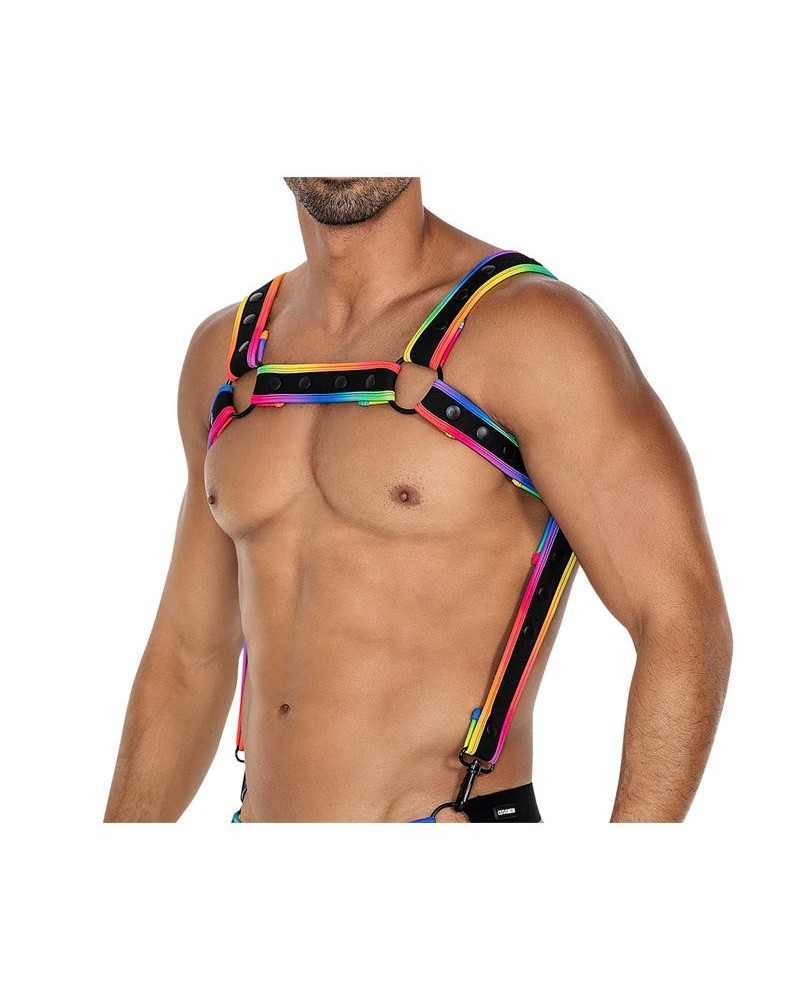 h4rness05 chest harness neon multicolor one size