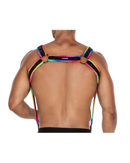 h4rness05 chest harness neon multicolor one size