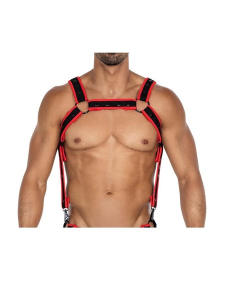 h4rness05 chest harness neon red one size