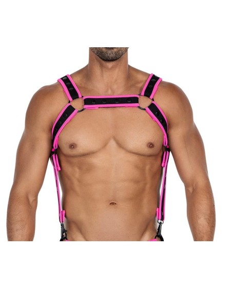 h4rness05 chest harness neon hotpink one size