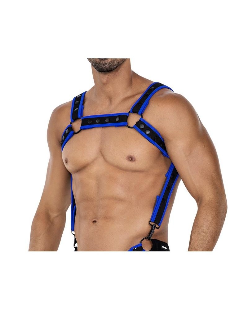 h4rness05 chest harness neon electric blue one size