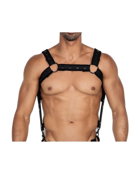 h4rness05 chest harness neon noir one size
