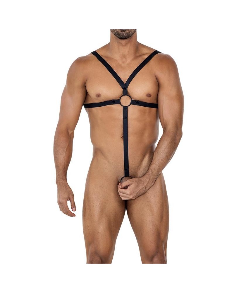 h4rness04-c ring crossed harness noir one size