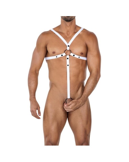 h4rness04 c-ring crossed harness white one size