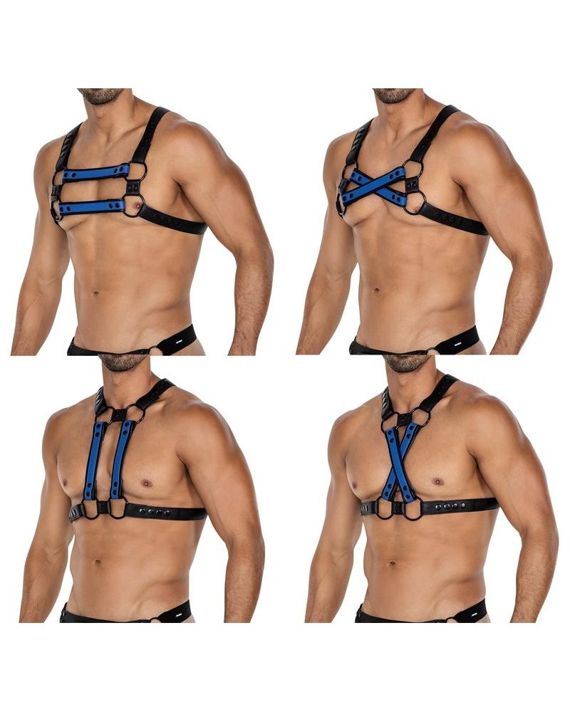h4rness06 chest harness 4way radiant blue one size