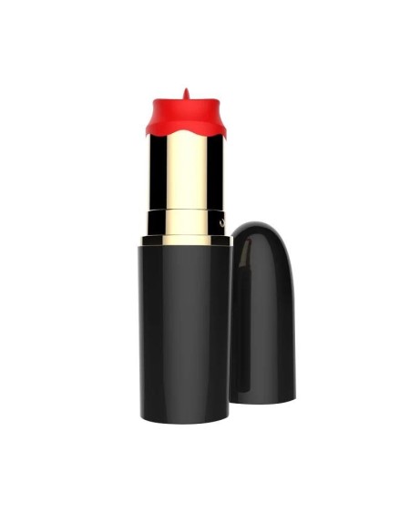 lipstick vibrator with stimulating tongue usb noir