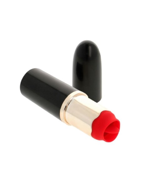 lipstick vibrator with stimulating tongue usb noir