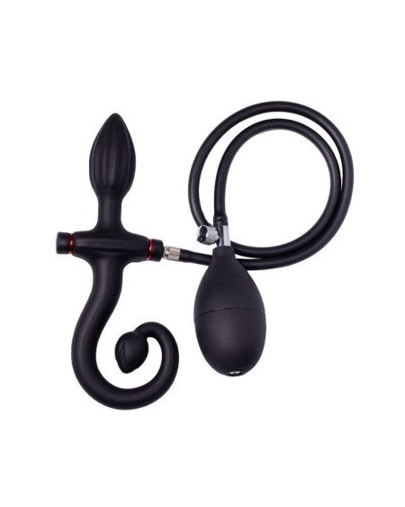 inflatable anal plug with handle and pump noir