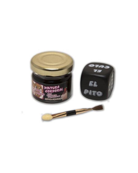 chocolate paint brush and dice postures