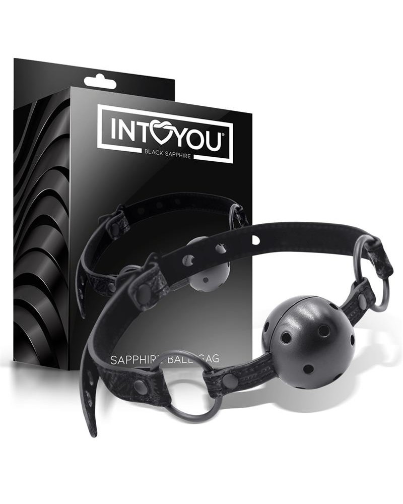 breathable gag ball sapphire vegan leather