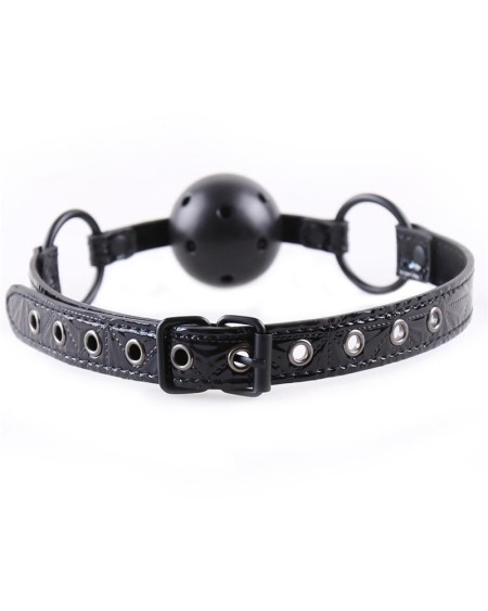 breathable gag ball sapphire vegan leather