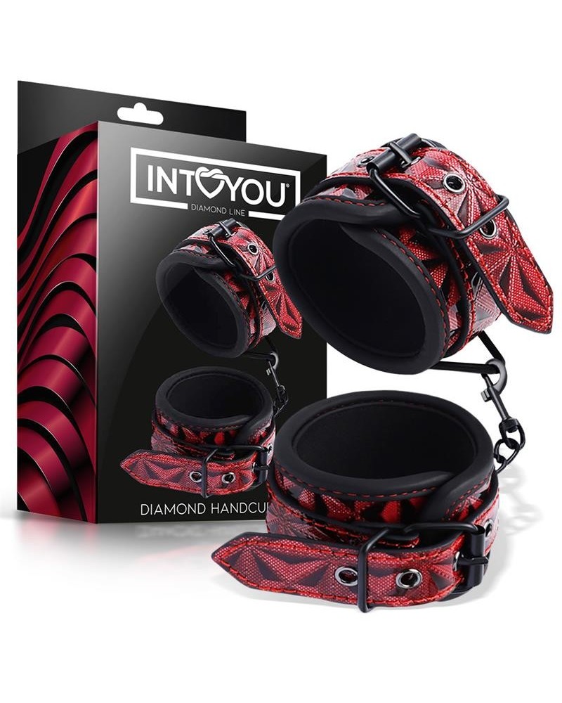 adjustable padded handcuffs diamond vegan leather