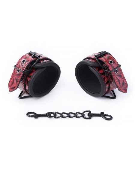 adjustable padded handcuffs diamond vegan leather