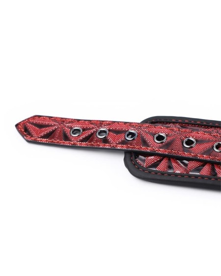 adjustable padded handcuffs diamond vegan leather