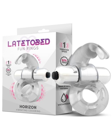 horizon vibrant penis ring with rabbit clear