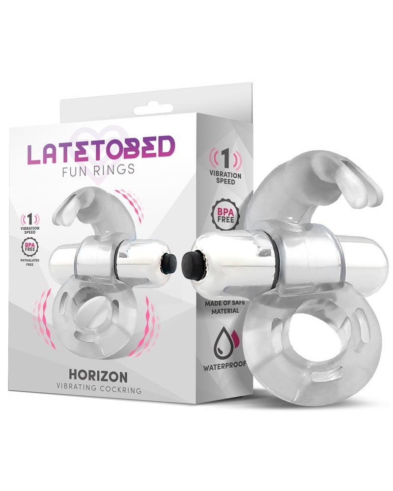 horizon vibrant penis ring with rabbit clear