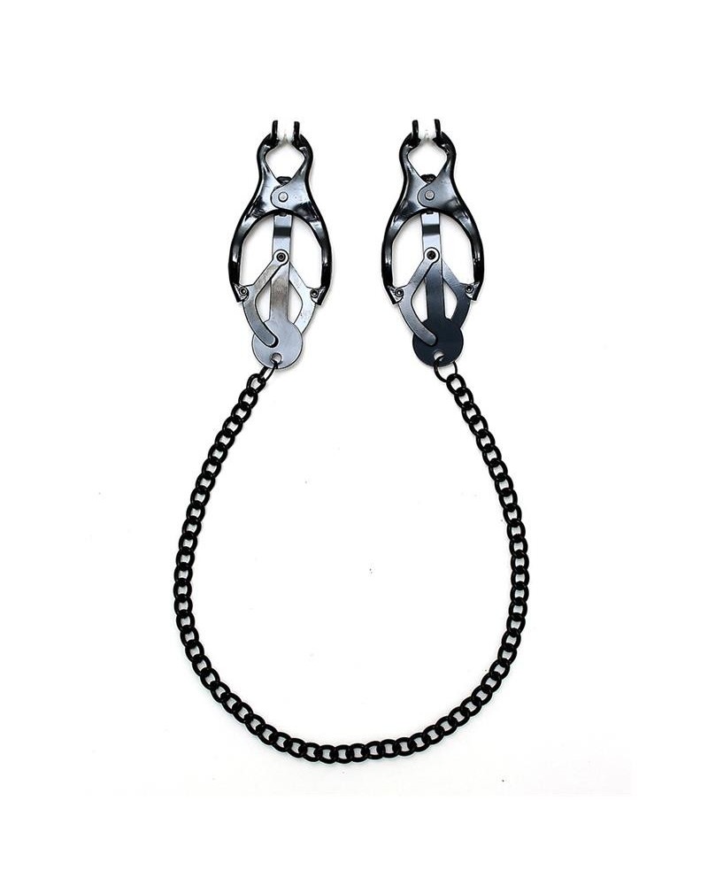 adjustable nipple clamps butterfly style with noir chain