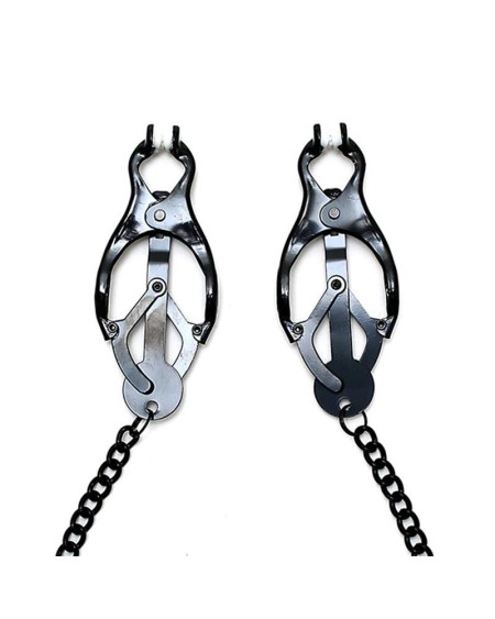 adjustable nipple clamps butterfly style with noir chain