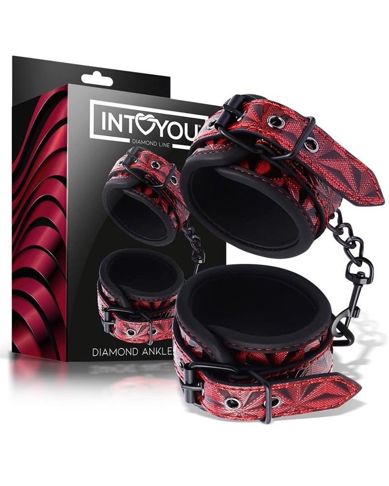 adjustable ankle cuffs diamond vegan leather