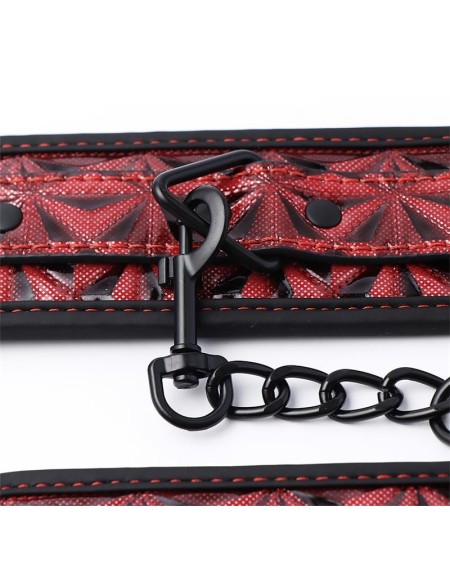 adjustable ankle cuffs diamond vegan leather