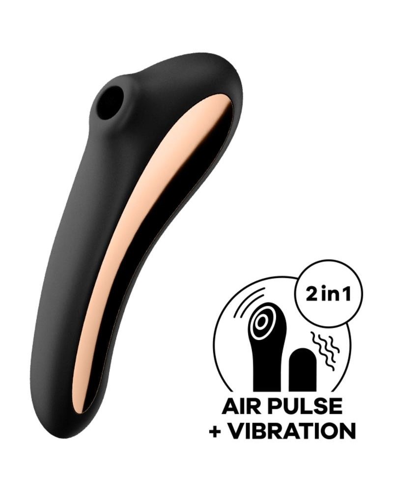dual kiss clitoris sucker and vibe 2 in 1 noir