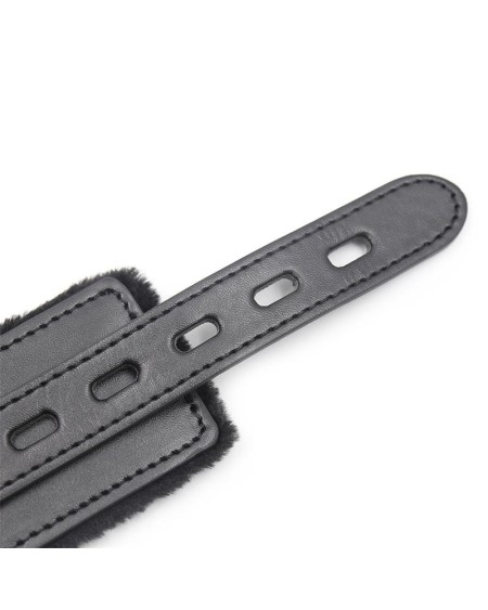 collar with metal leash noir