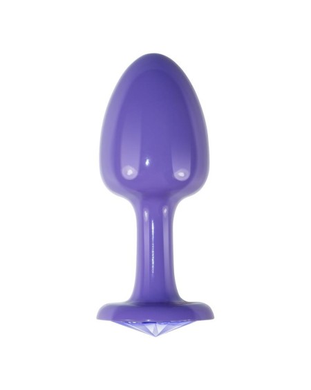 metal butt plug violet rosebud with blue jewel