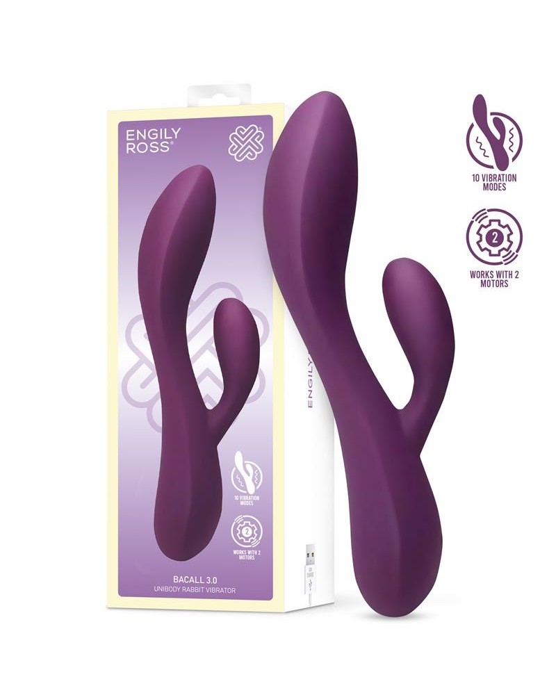 bacall 3.0 vibe injected liquified silicone double motor usb