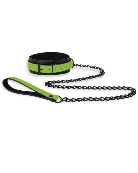glow in the dark collar with leash