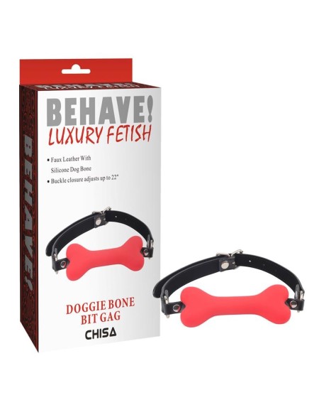 gag ball doggle bone bit red