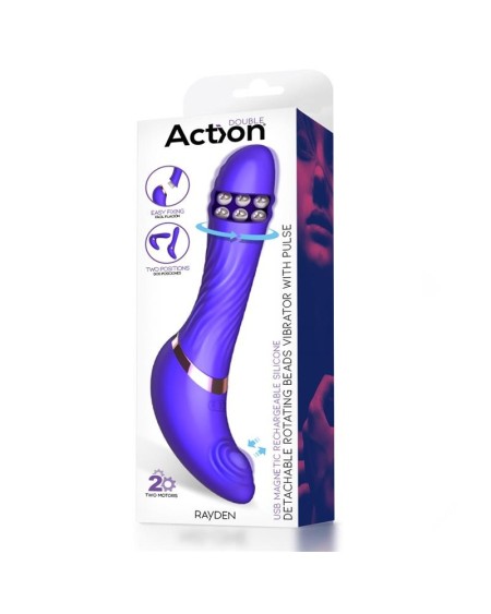 rayden detachable rotating beads vibrator with pulsation two positions