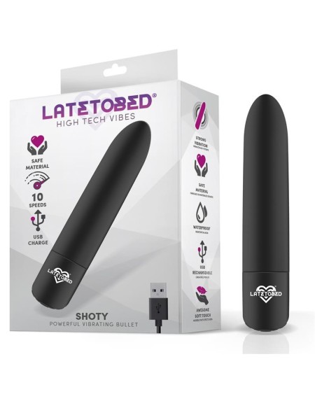 shoty vibrant bullet usb 10 speeds powerful motor noir