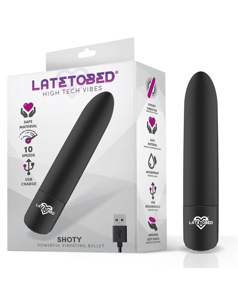 shoty vibrant bullet usb 10 speeds powerful motor noir