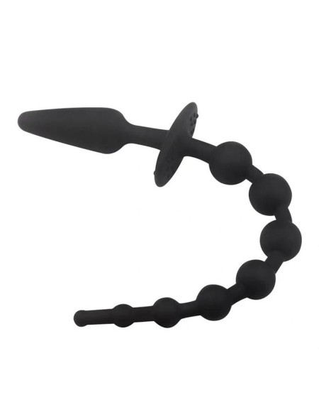 butt plug and anal chain silicone noir