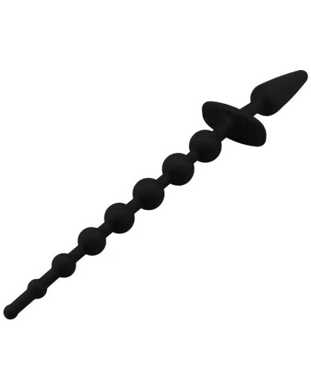 butt plug and anal chain silicone noir