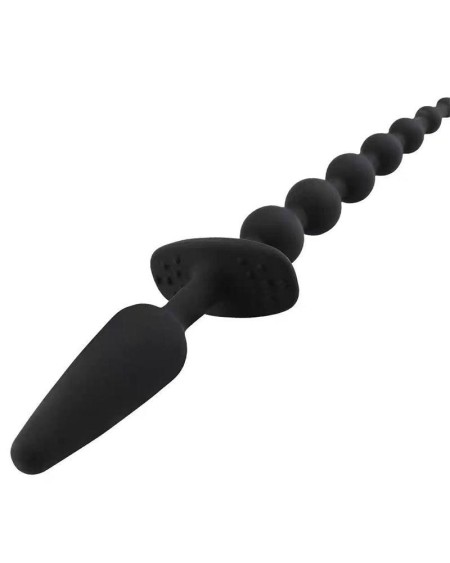 butt plug and anal chain silicone noir