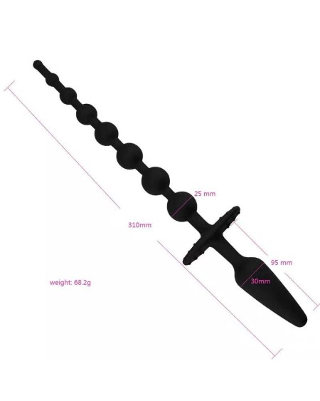 butt plug and anal chain silicone noir