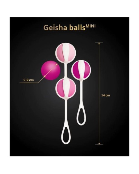 set of 4 geisha balls mini raspberry