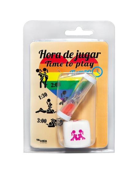 posture dice set and an hourglass